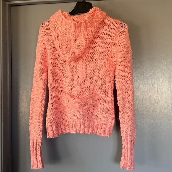 Mossimo Women's Bulky Knit Pink Wool Blend Button Cardigan  Hoodie Sweater sz S - Picture 2 of 5